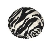 Cuffia da doccia leggera con stampa animalier zebrata per donne e uomini, cappello morbido e cuffia per capelli da bagno