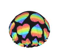 Cuffia da doccia Lgbt Gilter Arcobaleno Gay Cuffia da bagno riutilizzabile Cuffia da bagno elastica Cappello da doccia morbido Impermeabile per cappucci per capelli di tutte le lunghezze