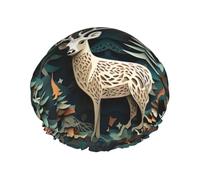 Cuffia da doccia morbida con stampa di cervi natalizi per donne e uomini, cappello riutilizzabile leggero e cuffia per capelli da bagno