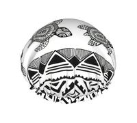 Cuffia da doccia morbida con stampa etnica tartaruga a righe per donne e uomini cappello riutilizzabile cappello leggero e cuffia per capelli da bagno