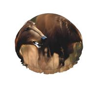 Cuffia da doccia morbida per donne e uomini con stampa di cervi e orsi selvatici da caccia e cervi, cappello leggero e cuffia per capelli da bagno