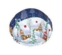 Cuffia da doccia natalizia per uomo berretto da donna riutilizzabile impermeabile lungo e spesso cura dei capelli corti bambini bagno