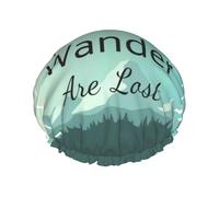 Cuffia da doccia, non tutti coloro che vagano sono perduti1 Cuffia da doccia da donna riutilizzabile impermeabile, cuffia per capelli per doccia, doppio strato elastico cuffia da bagno per capelli