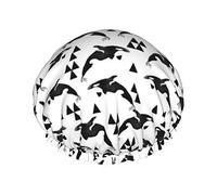 Cuffia da doccia Orca Whales Simpatica cuffia da bagno riutilizzabile Elastico da bagno Cappello da doccia Morbido impermeabile Per cappucci per capelli di tutte le lunghezze di capelli