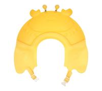 Cuffia da Doccia per Bambini, Forma Granchio Gialla, Plastica | Design Regolabile, Visiera, Protegge Shampoo dal Viso e Acqua negli Occhi, per Bimbi