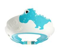 Cuffia da doccia per bambini, protezione per occhi e orecchie, per bambini da 0 a 9 anni, a forma di dinosauro, coccodrillo, ippopotamo rende il bagnetto più divertente (dinosauro, blu)