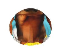 Cuffia da doccia per cani bassotto per donne riutilizzabile a doppio strato cuffia da bagno tappi per capelli fascia elastica impermeabile da donna spa salone doccia cappelli per capelli