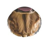 Cuffia da doccia per cani per donne e uomini, regolabile, riutilizzabile, a doppio strato, impermeabile, fodera in EVA, fascia elastica per capelli per tutte le lunghezze
