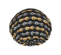 Cuffia da doccia per doccia - Cuffia da doccia classica a doppio strato riutilizzabile e impermeabile da donna con fodera in PEVA e corda elastica