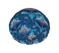 Cuffia da Doccia per Donna Retro Blue Ray Cuffia Doccia per Casa | Flessibile Cuffie da Bagnos Elastico Cuffia da Doccia per Nuoto Salone