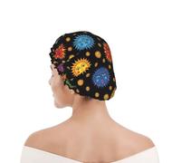 Cuffia da Doccia per Donna Trippy Sun Moon Art Black Cuffia da Doccia per