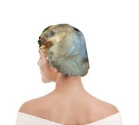 Cuffia da doccia per donne e uomini UK riutilizzabile impermeabile con elastico stampata Akita Inu Bokeh Animali Cani Akita Inu