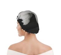 Cuffia da doccia per donne e uomini UK riutilizzabile impermeabile con elastico stampata Bichon Frise Cani Bianchi Animali Domestici Cani Bichon Frise