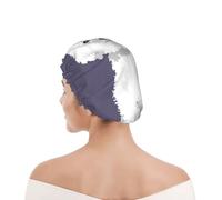 Cuffia da doccia per donne e uomini UK riutilizzabile impermeabile con elastico stampata Cane Bichon Frise Bianco