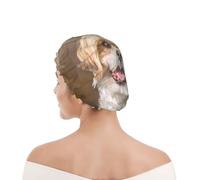 Cuffia da doccia per donne e uomini UK riutilizzabile impermeabile con elastico stampata Cane Shih Tzu carino