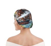 Cuffia da doccia per donne e uomini UK riutilizzabile impermeabile con elastico stampata Cavalli degli indiani nativi americani