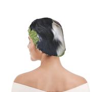 Cuffia da doccia per donne e uomini UK riutilizzabile impermeabile con elastico stampata Collie di confine 2