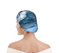 Cuffia da doccia per donne e uomini UK riutilizzabile impermeabile con elastico stampata Delfino tursiope comune