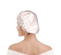 Cuffia da doccia per donne e uomini UK riutilizzabile impermeabile con elastico stampata Delicato marmo rosa di marmo con imitazione dell'oro rosa