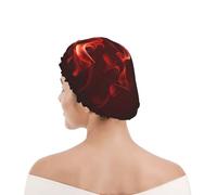 Cuffia da doccia per donne e uomini UK riutilizzabile impermeabile con elastico stampata Fiamma Rossa