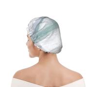 Cuffia da doccia per donne e uomini UK riutilizzabile impermeabile con elastico stampata Fuga dal mare sulla sabbia del cavallo bianco