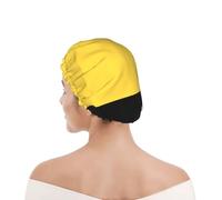 Cuffia da doccia per donne e uomini UK riutilizzabile impermeabile con elastico stampata Giallo Grigio Nero Bianco Blocco