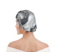 Cuffia da doccia per donne e uomini UK riutilizzabile impermeabile con elastico stampata Grigio marmo astratto Splash pastello