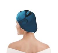 Cuffia da doccia per donne e uomini UK riutilizzabile impermeabile con elastico stampata L'orca sognatrice