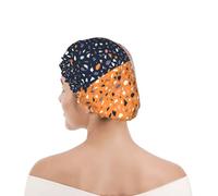 Cuffia da doccia per donne e uomini UK riutilizzabile impermeabile con elastico stampata Modelli di terrazzo vettoriale senza soluzione di continuità