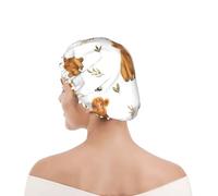 Cuffia da doccia per donne e uomini UK riutilizzabile impermeabile con elastico stampata Mucca delle Highlands carina