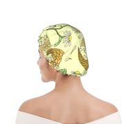 Cuffia da doccia per donne e uomini UK riutilizzabile impermeabile con elastico stampata Pangolini e margherite