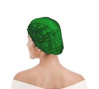 Cuffia da doccia per donne e uomini UK riutilizzabile impermeabile con elastico stampata Programmatore Codifica dati binari
