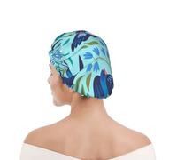 Cuffia da doccia per donne e uomini UK riutilizzabile impermeabile con elastico stampata Rondini volanti Fiori primaverili