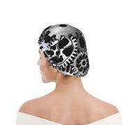 Cuffia da doccia per donne e uomini UK riutilizzabile impermeabile con elastico stampata Tecnologia di rendering di ingranaggi in metallo Arte digitale