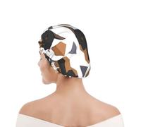 Cuffia da doccia per donne e uomini UK riutilizzabile impermeabile con elastico stampata Testa di Doberman con motivo poligonale
