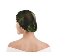 Cuffia da doccia per donne e uomini UK riutilizzabile impermeabile con elastico stampata Yorkshire Terrier Bokeh Cani carini Muro