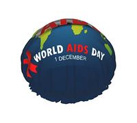 Cuffia da doccia per la Giornata mondiale contro l'AIDS Cuffia da bagno riutilizzabile Cappello da doccia elastico da bagno Morbido impermeabile per cappucci per capelli di tutte le lunghezze