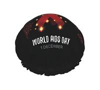 Cuffia da doccia per la Giornata mondiale contro l'AIDS Cuffia da bagno riutilizzabile Cappello da doccia elastico da bagno Morbido impermeabile per cappucci per capelli di tutte le lunghezze