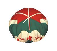 Cuffia da doccia retrò con bandiera del Canada, leggera, riutilizzabile, morbida, a doppio strato impermeabile, a prova di perdite.