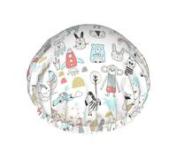 Cuffia da doccia riutilizzabile a doppio strato, mantiene i capelli asciutti, si adatta a tutte le teste