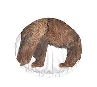 Cuffia da doccia riutilizzabile animale orso bruno Acquerello Orso grizzly Grande animale Stile cool Fauna selvatica Cuffia da doccia grande Cuffia per capelli da doccia, Cuffia da bagno, Copricapo