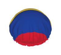 Cuffia da doccia riutilizzabile con bandiera della Colombia, cappello da bagno a doppio strato impermeabile, essenziale per il trattamento dei capelli