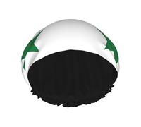 Cuffia da doccia riutilizzabile con bandiera della Repubblica araba siriana da donna, cappello da bagno a doppio strato impermeabile, essenziale per il trattamento dei capelli