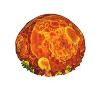 Cuffia da doccia riutilizzabile con cellule eucariotiche aderenti viste attraverso una stampa microscopica per le donne cuffie da doccia con elastico a doppio strato per bagno a capelli lunghi