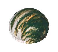 Cuffia da doccia riutilizzabile con palme di Los Angeles, cappello da bagno a doppio strato impermeabile, essenziale per il trattamento dei capelli