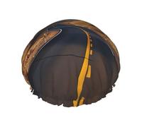 Cuffia da doccia riutilizzabile con stampa autostradale autostradale nel deserto, cuffia da doccia da donna con elastico a doppio strato per bagno a capelli lunghi