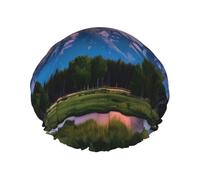 Cuffia da doccia riutilizzabile con stampa del Grand Teton National Park, per tutte le lunghezze di capelli, con fascia elastica
