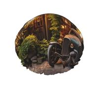 Cuffia da doccia riutilizzabile con stampa della porta del fienile per le cuffie da doccia delle donne con elastico a doppio strato per bagno lungo