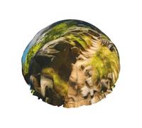 Cuffia da doccia riutilizzabile con stampa delle isole della Norvegia per le donne cuffie da doccia con elastico a doppio strato per bagno a capelli lunghi