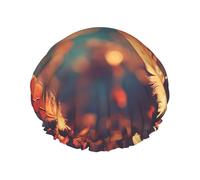 Cuffia da doccia riutilizzabile con stampa di note musicali con uccelli volanti, cuffia da doccia grande, per trecce e capelli lunghi